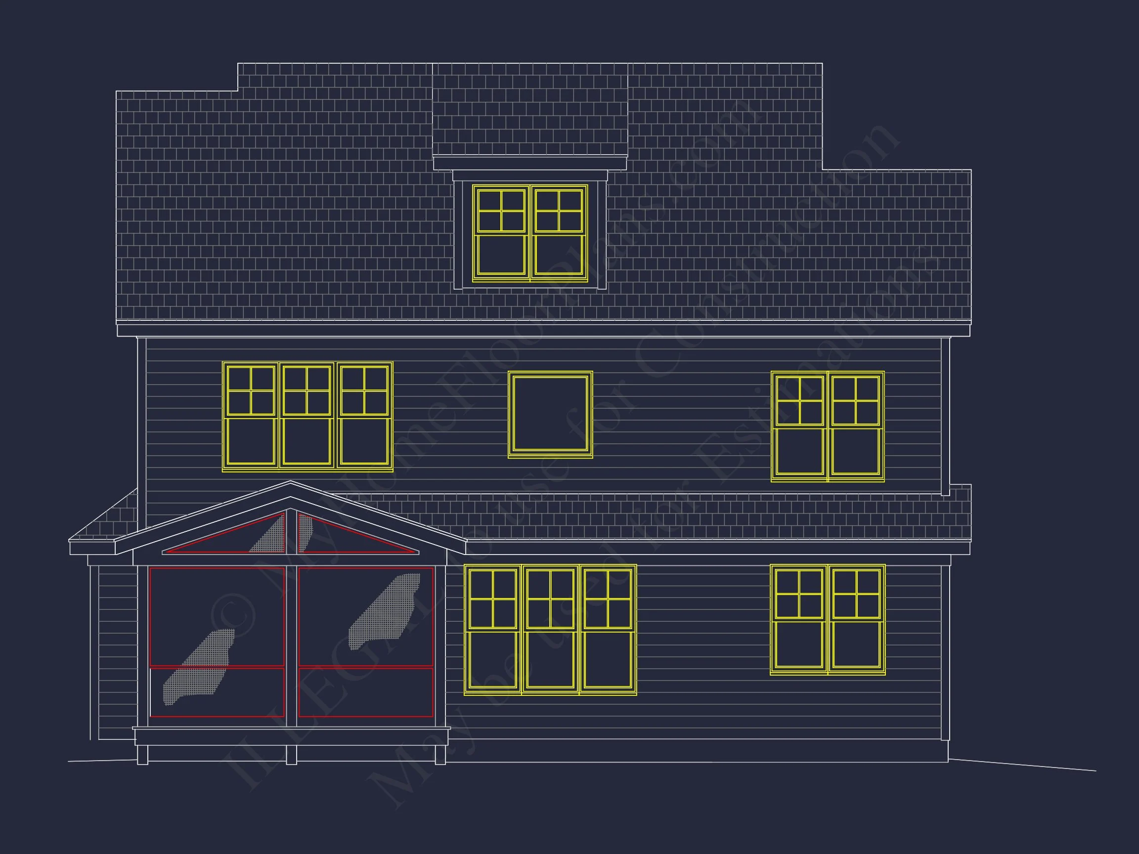 9-1853 HOUSE PLAN - Modern Farmhouse Colonial Revival – 2.5-Story, 4-Bed, 2,315 Sq Ft 3 Stylish house Plan with 2.5 Stories, Blueprint, and CAD Designs