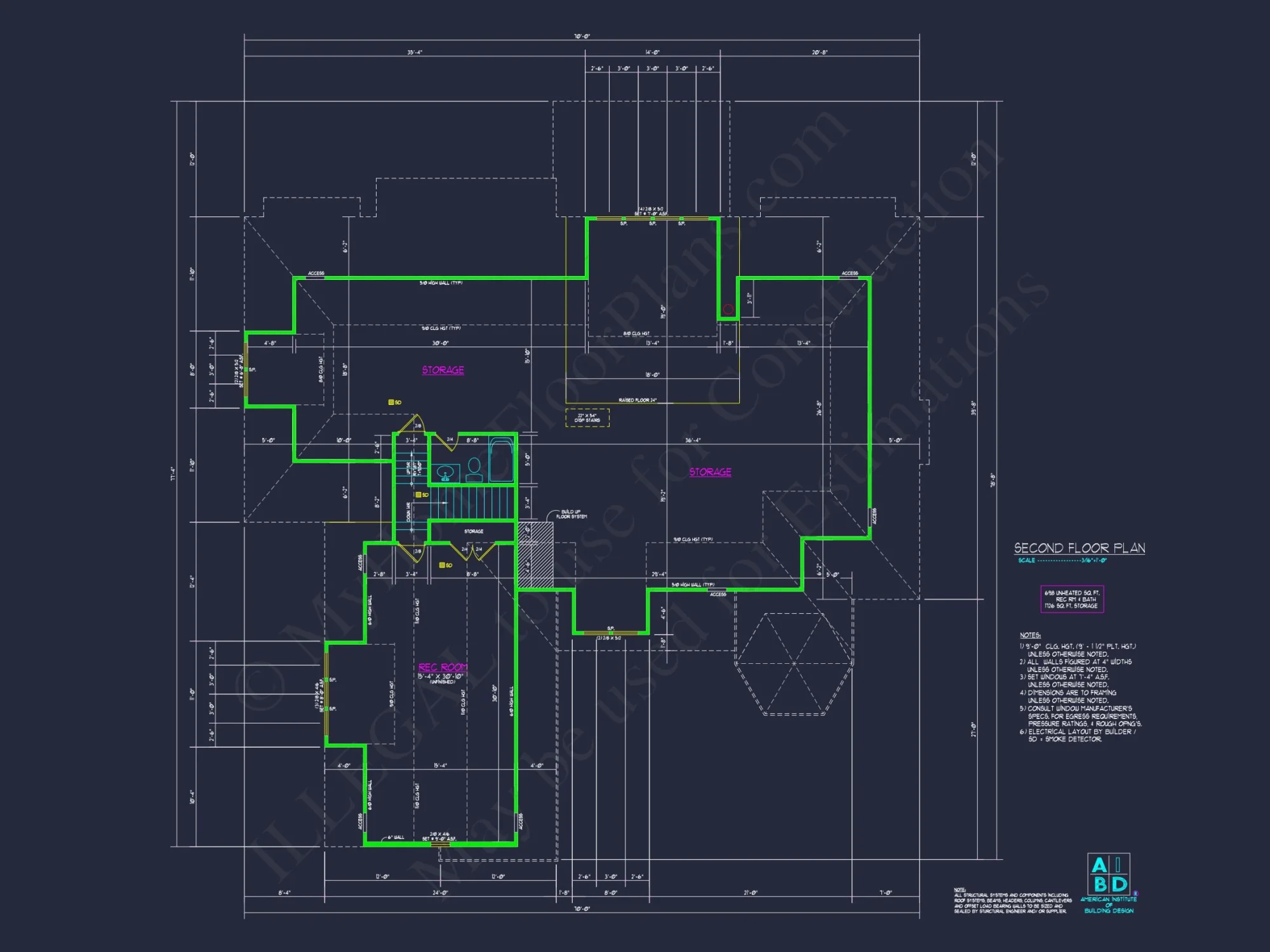 Craftsman house Floor Plan with CAD Blueprints & Features