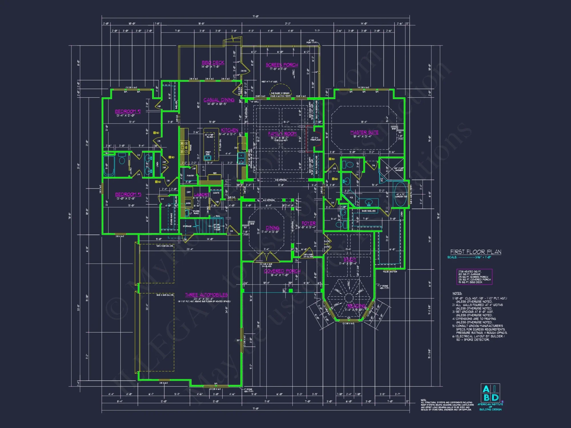 Craftsman house Floor Plan with CAD Blueprints & Features