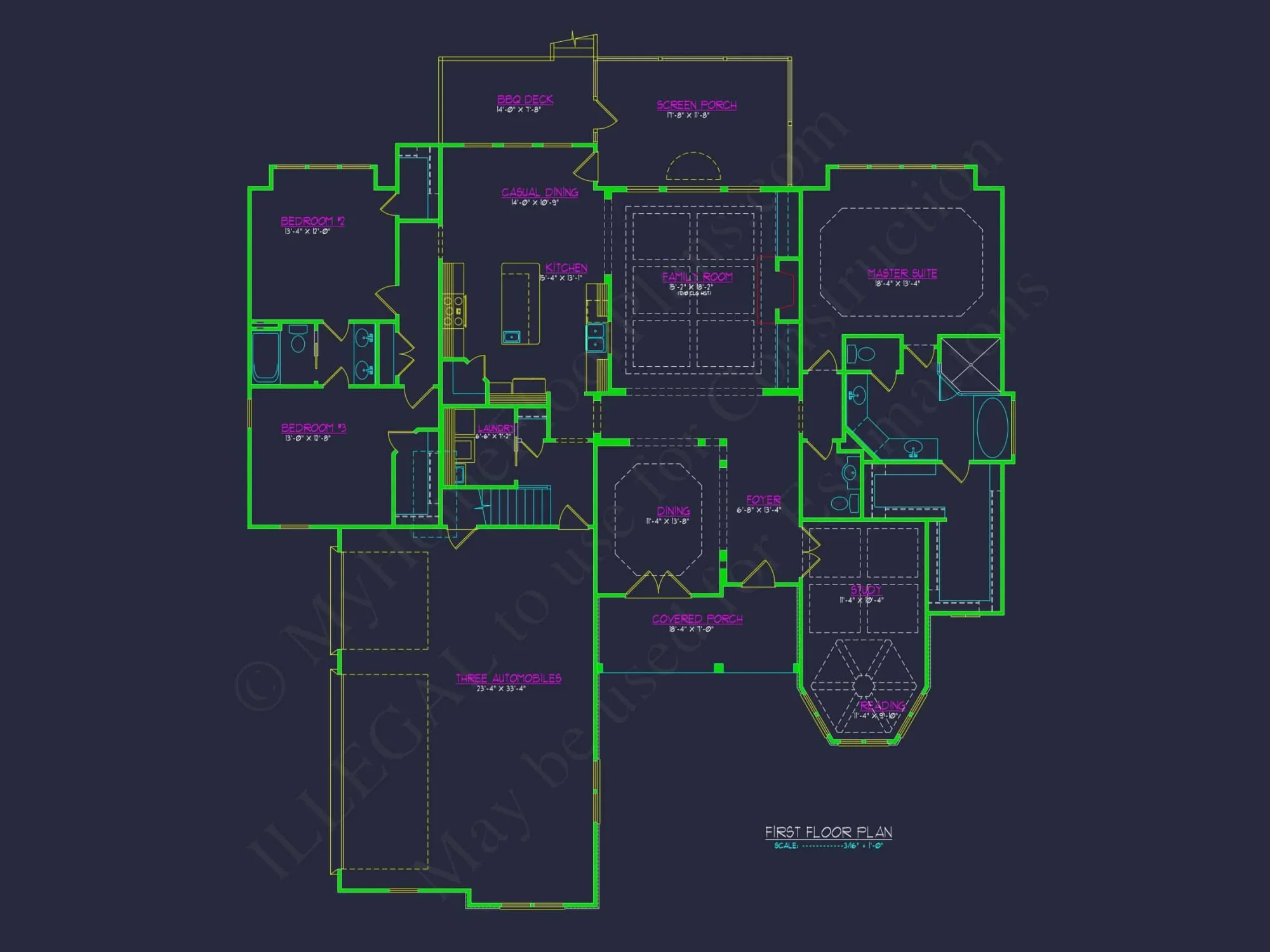 Craftsman house Floor Plan with CAD Blueprints & Features