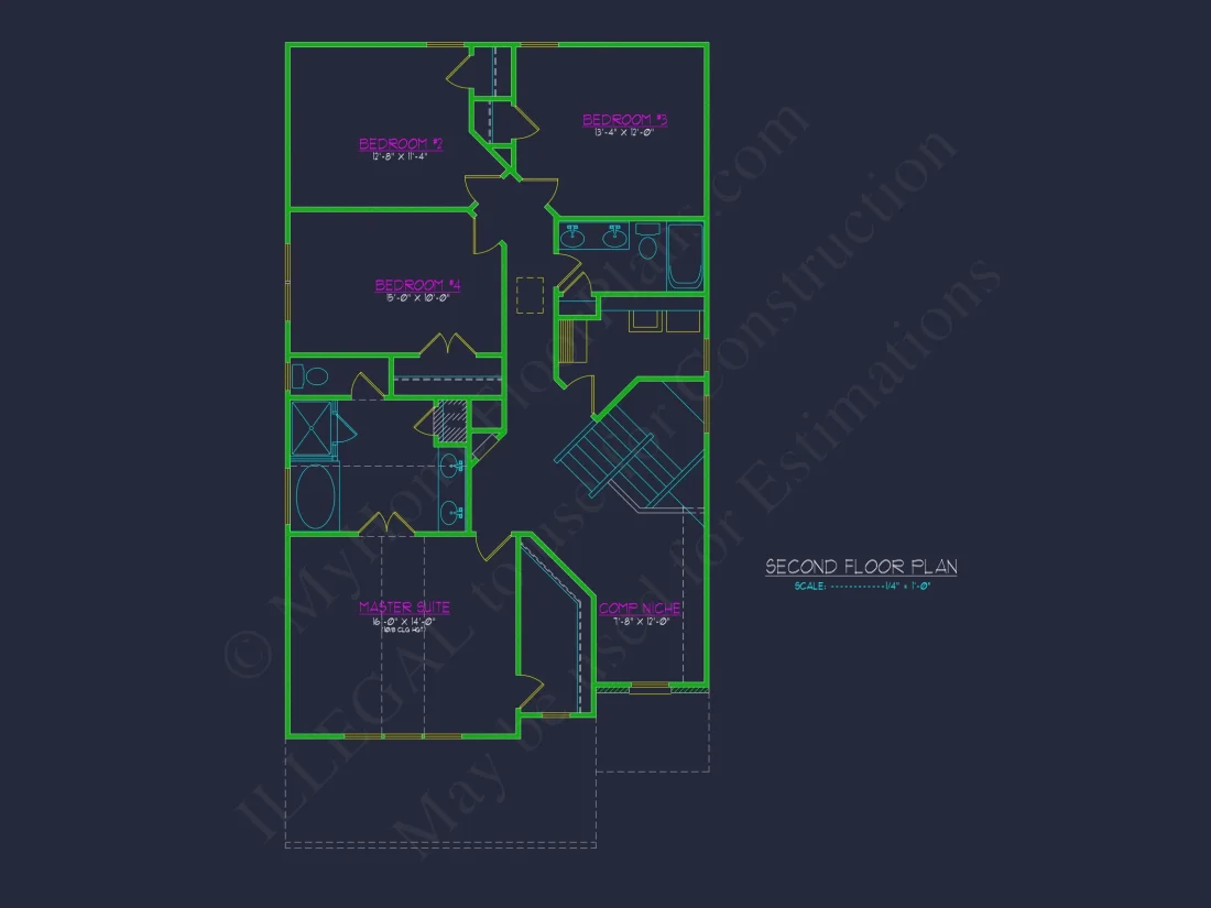 Craftsman house Plan with CAD Blueprint and Floor Designs