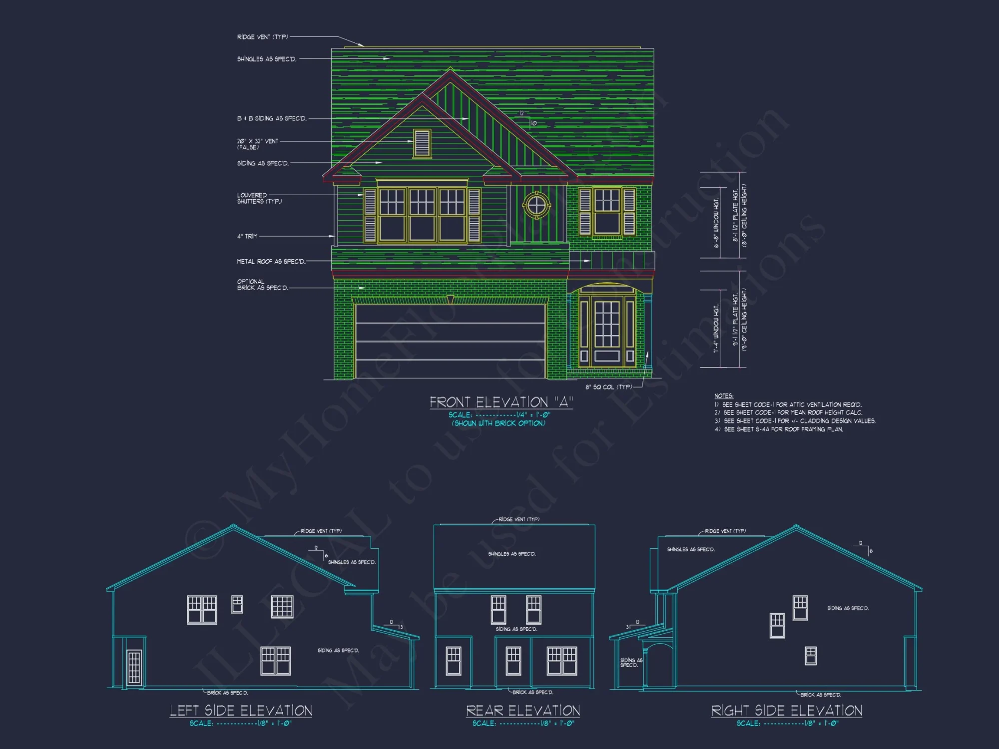 Craftsman house Plan with CAD Blueprint and Floor Designs