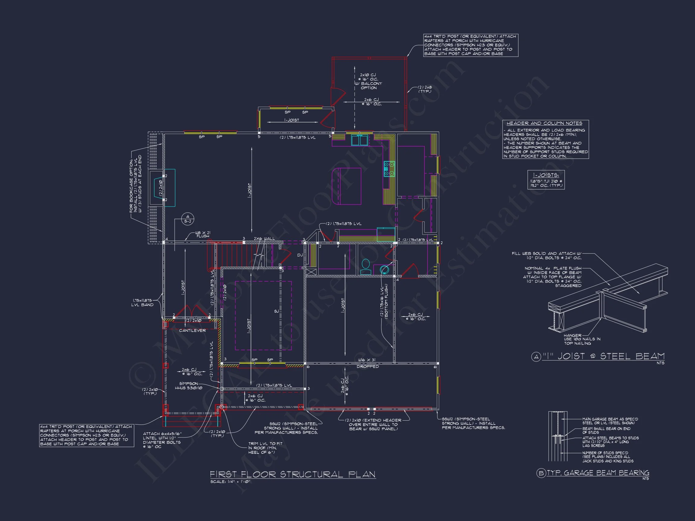 9-1810 HOUSE PLAN - Colonial Revival Home Plan – 4 Bed, 2,922 Sq Ft, 2 Stories 14 Craftsman house Plan with Detailed Blueprint and CAD Designs