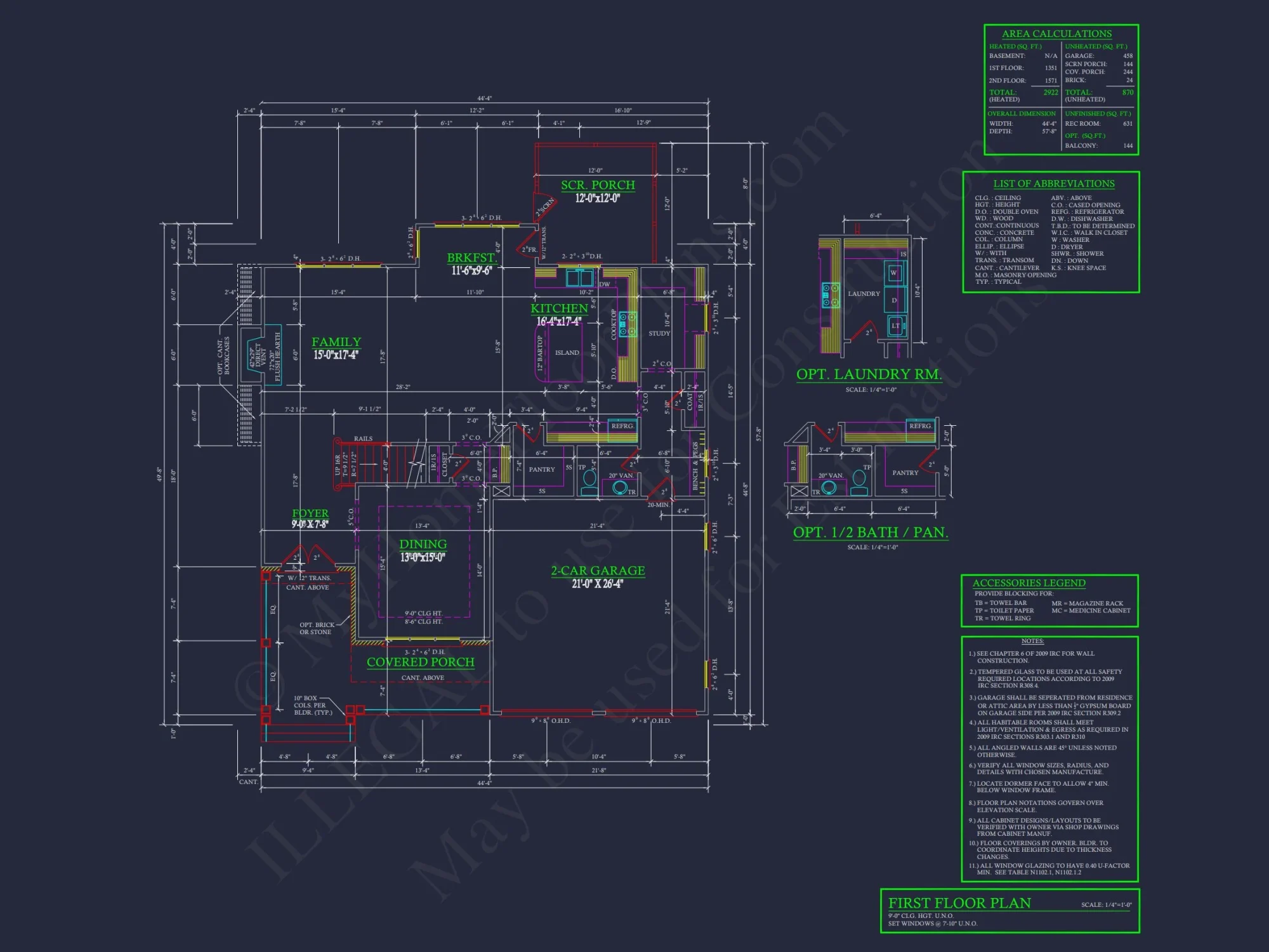 Craftsman house Plan with Detailed Blueprint and CAD Designs