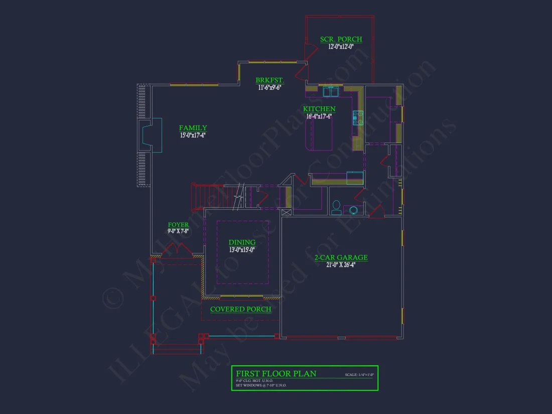 Craftsman house Plan with Detailed Blueprint and CAD Designs