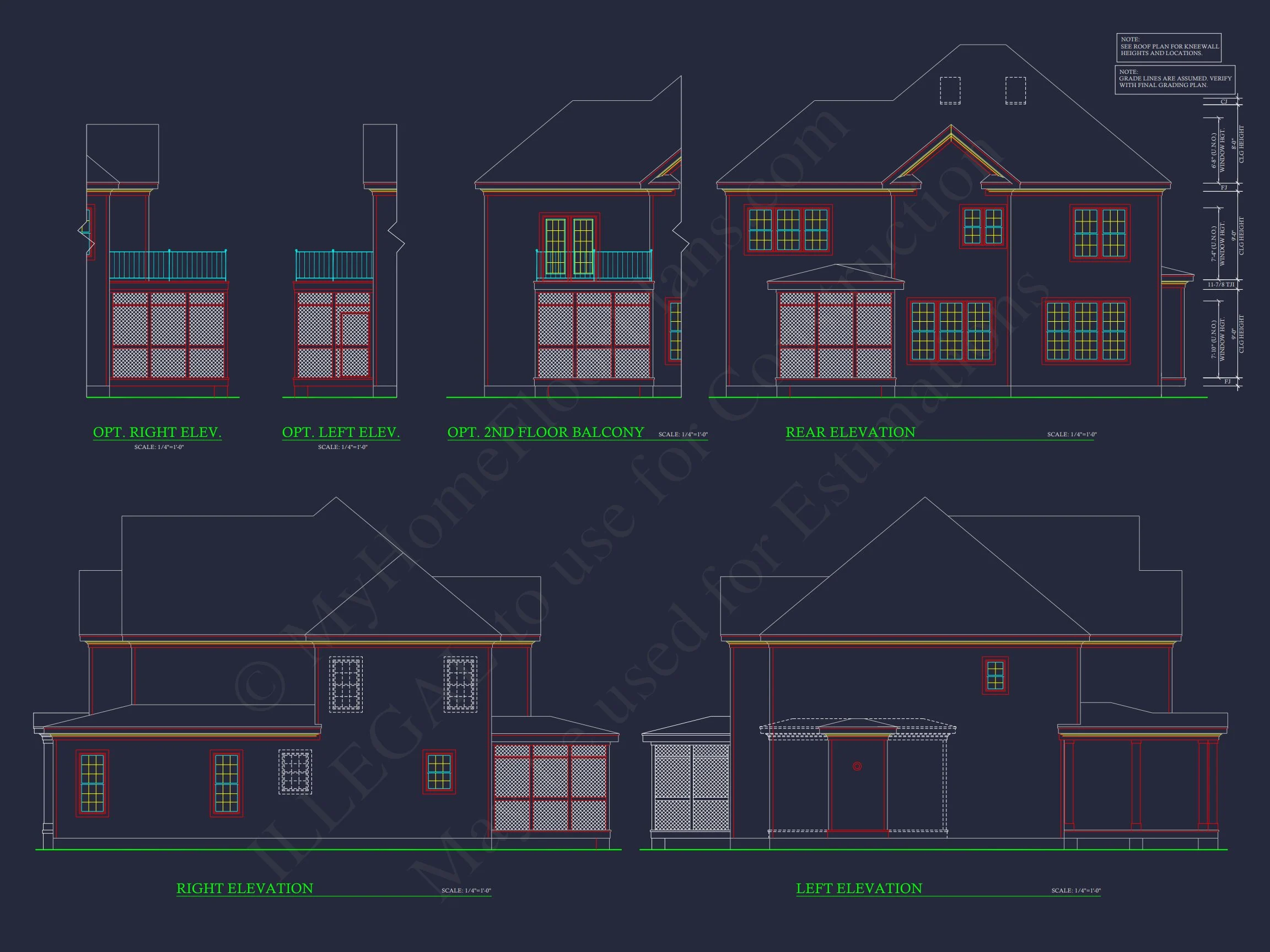 9-1810 HOUSE PLAN - Colonial Revival Home Plan – 4 Bed, 2,922 Sq Ft, 2 Stories 3 Craftsman house Plan with Detailed Blueprint and CAD Designs