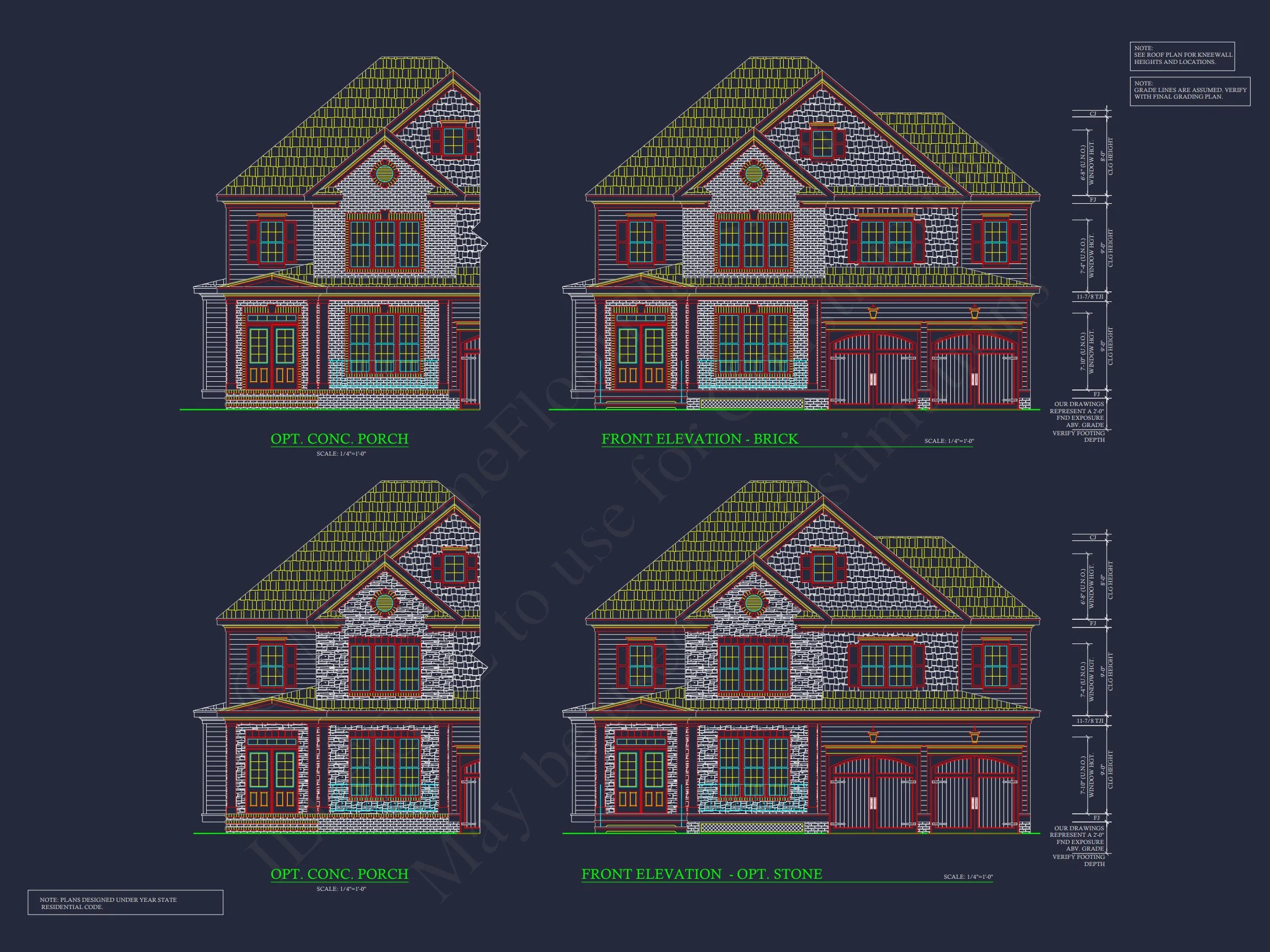 9-1810 HOUSE PLAN - Colonial Revival Home Plan – 4 Bed, 2,922 Sq Ft, 2 Stories 2 Craftsman house Plan with Detailed Blueprint and CAD Designs