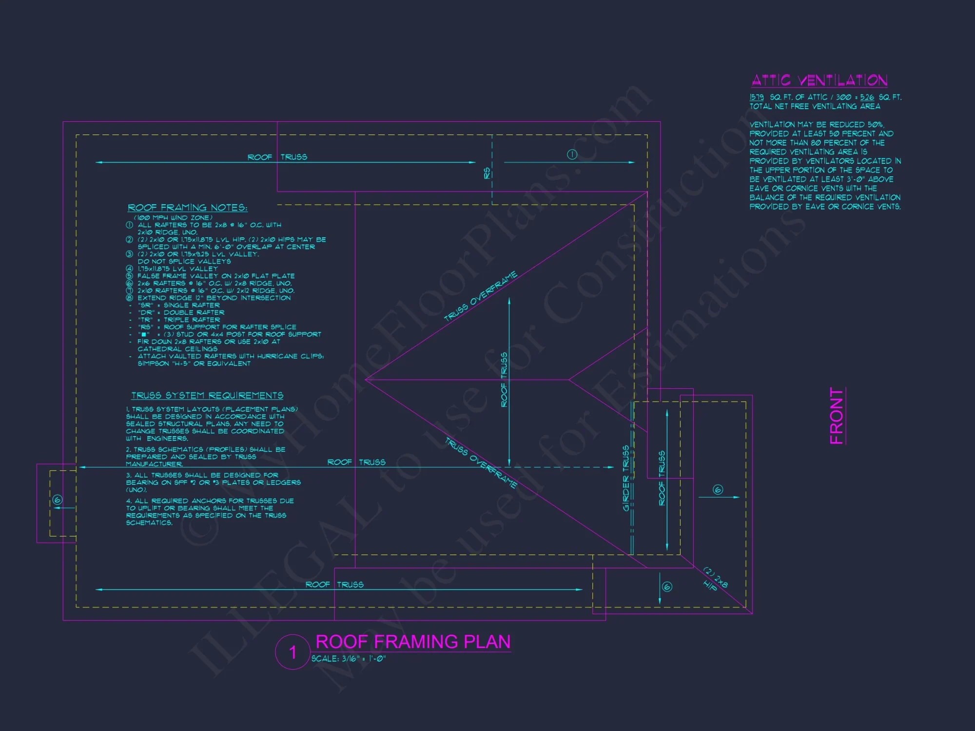 Modern Craftsman house Plan: CAD Floor Plan & Architecture Design