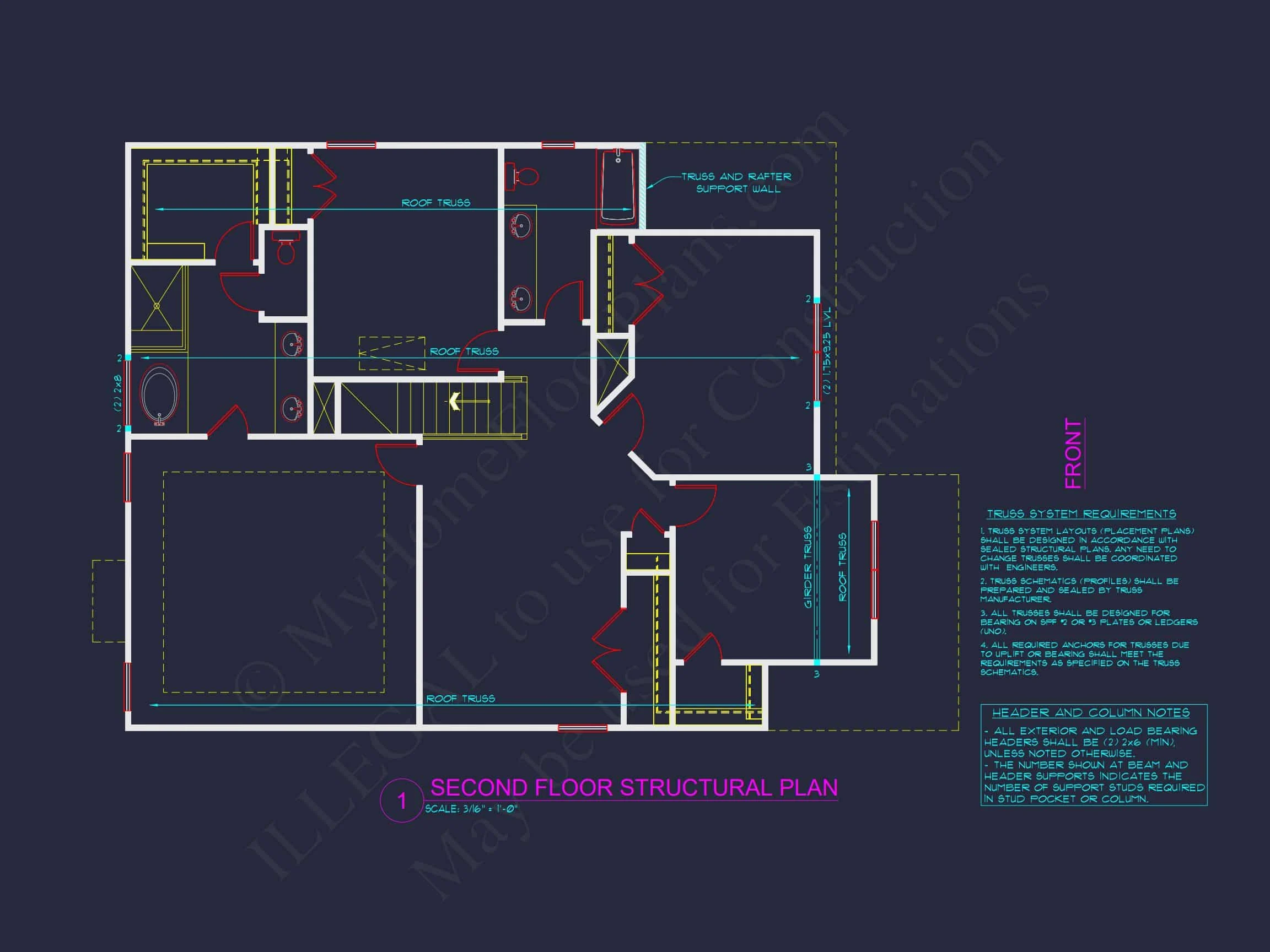 Modern Craftsman house Plan: CAD Floor Plan & Architecture Design