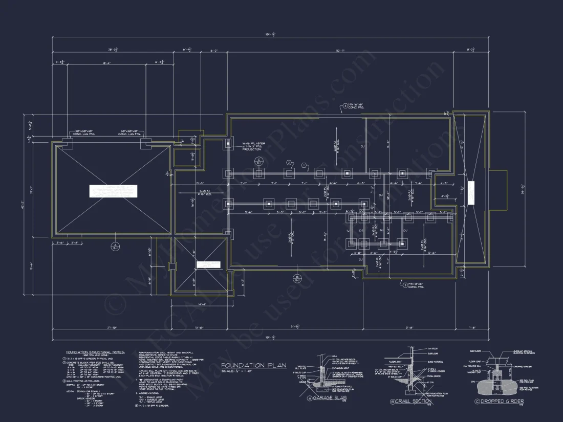 Craftsman house Plan w/2-Story, 4 Bed, 3 Bath & 2-Car Garage Blueprint
