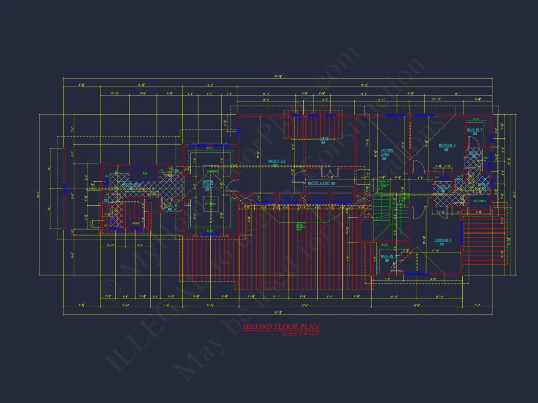 Craftsman house Plan w/2-Story, 4 Bed, 3 Bath & 2-Car Garage Blueprint