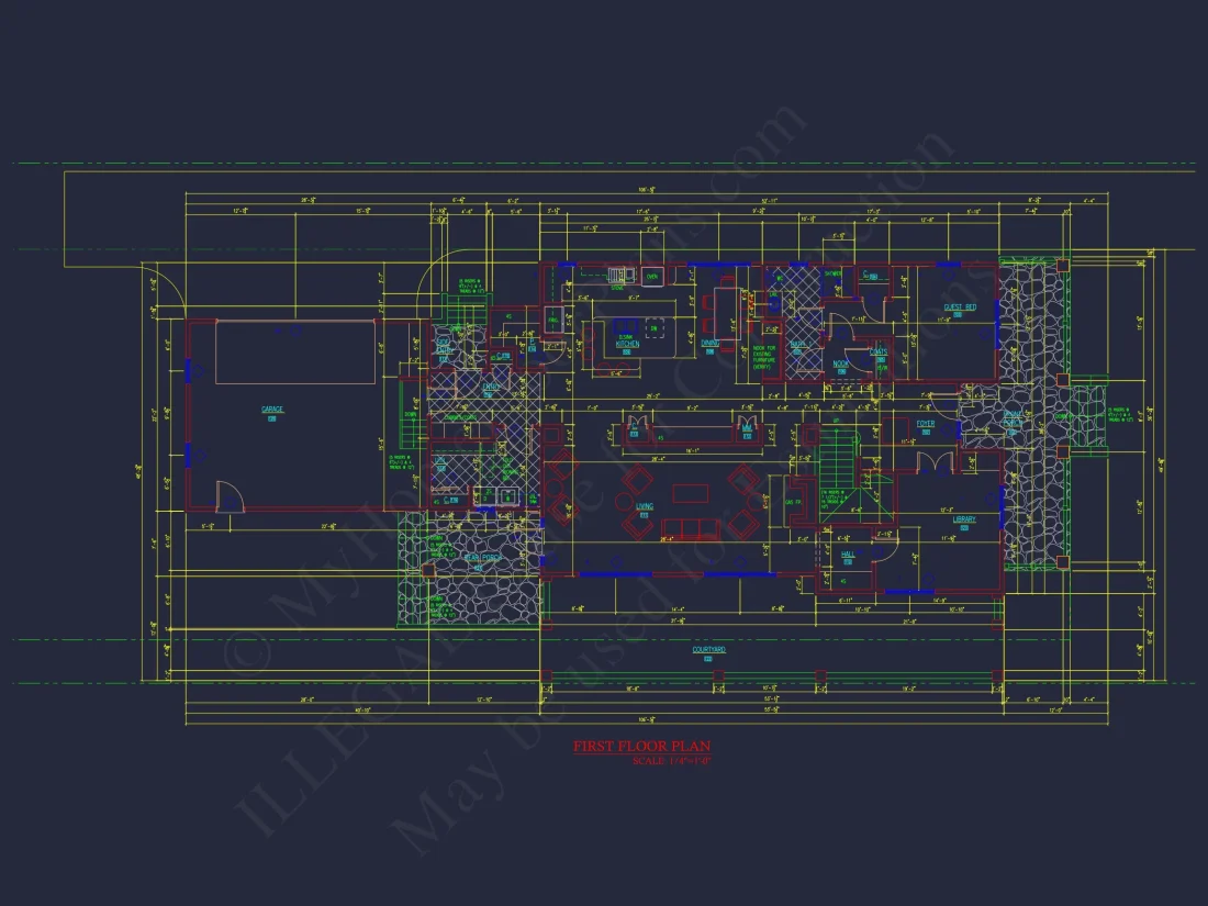 Craftsman house Plan w/2-Story, 4 Bed, 3 Bath & 2-Car Garage Blueprint