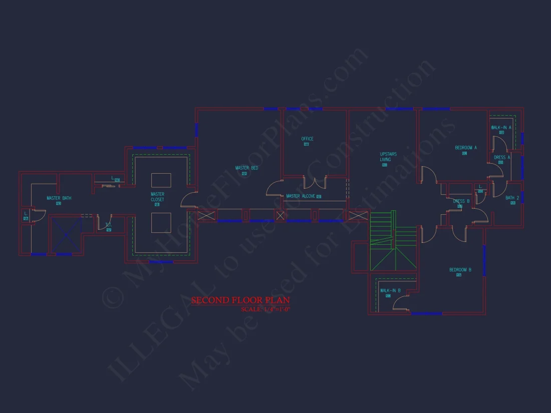 Craftsman house Plan w/2-Story, 4 Bed, 3 Bath & 2-Car Garage Blueprint