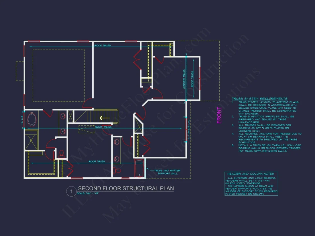 Modern Craftsman house Plan with Spacious Floor Design and CAD Blueprint
