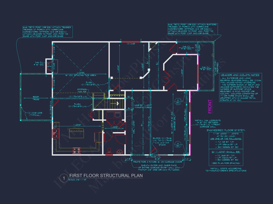 Modern Craftsman house Plan with Spacious Floor Design and CAD Blueprint