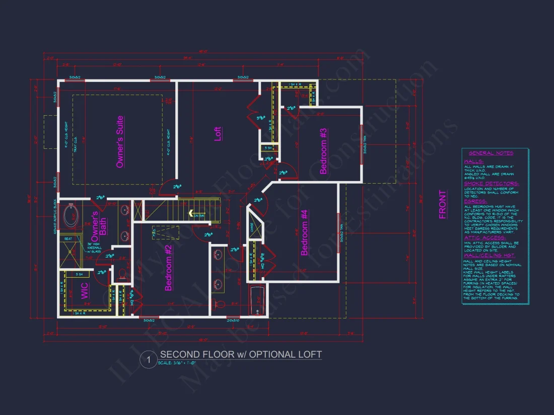 Modern Craftsman house Plan with Spacious Floor Design and CAD Blueprint