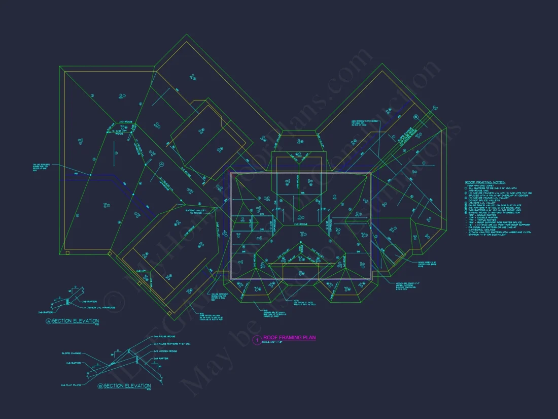 French Country house Plan - 2 Story, 3 Bed, 3 Bath Blueprint Design