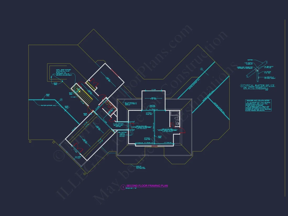 French Country house Plan - 2 Story, 3 Bed, 3 Bath Blueprint Design