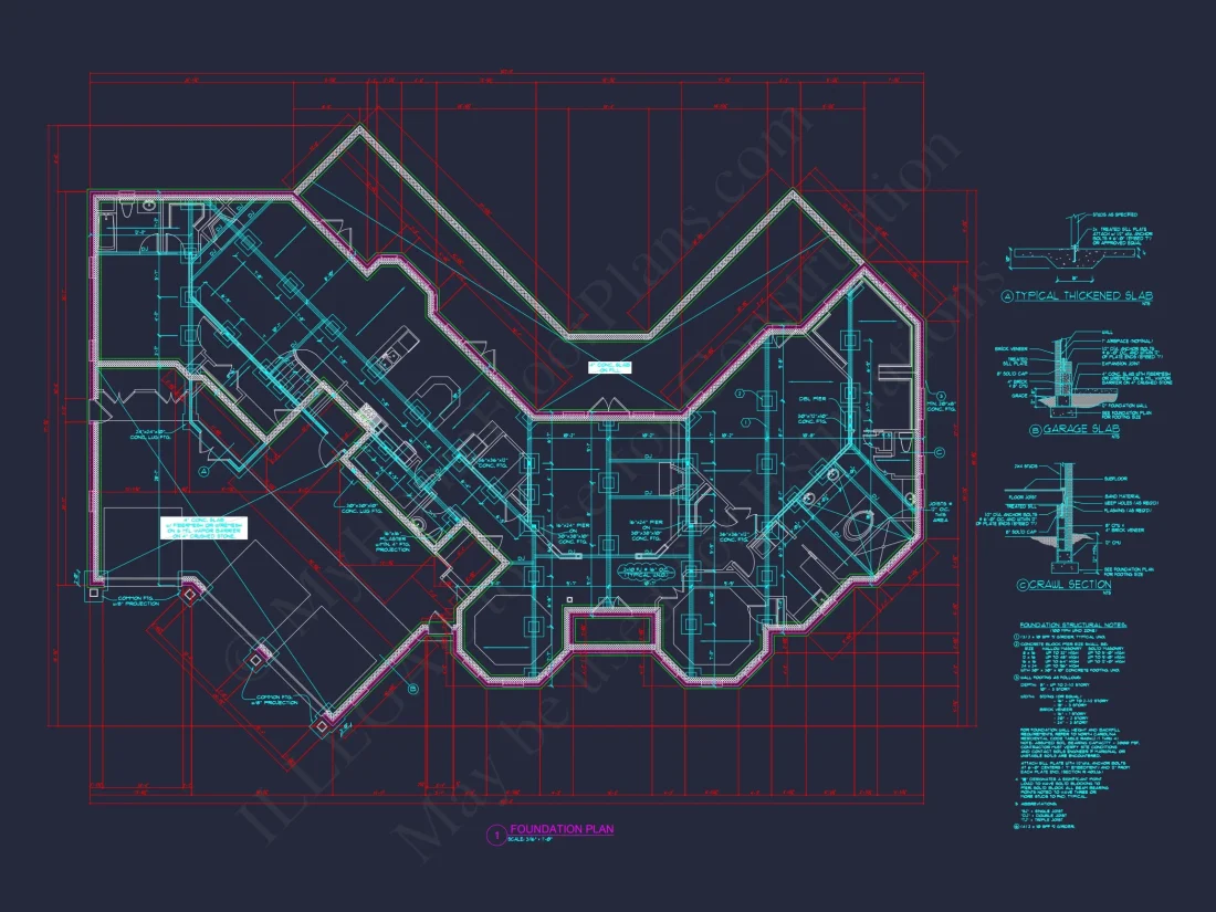 French Country house Plan - 2 Story, 3 Bed, 3 Bath Blueprint Design