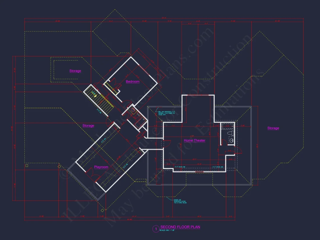 French Country house Plan - 2 Story, 3 Bed, 3 Bath Blueprint Design