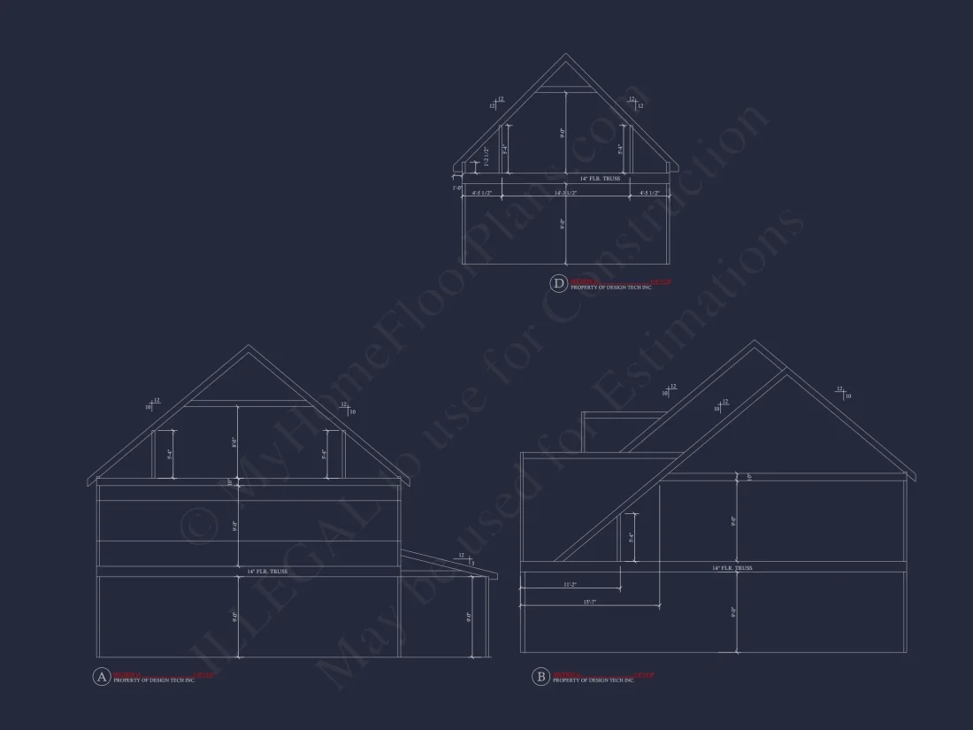 Spacious house Floor Plan with 4 Bedrooms & CAD Designs