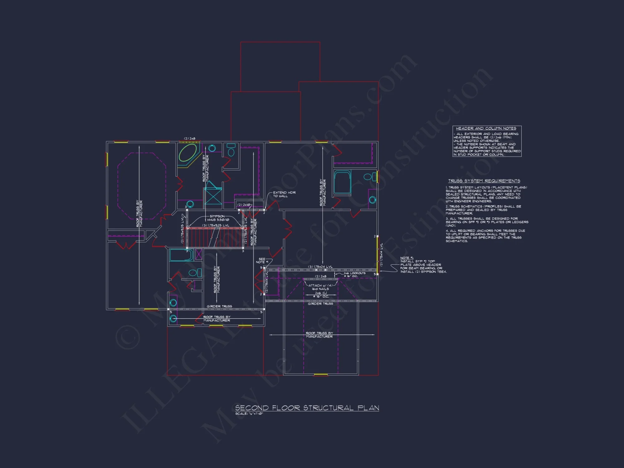 Spacious house Floor Plan with 4 Bedrooms & CAD Designs