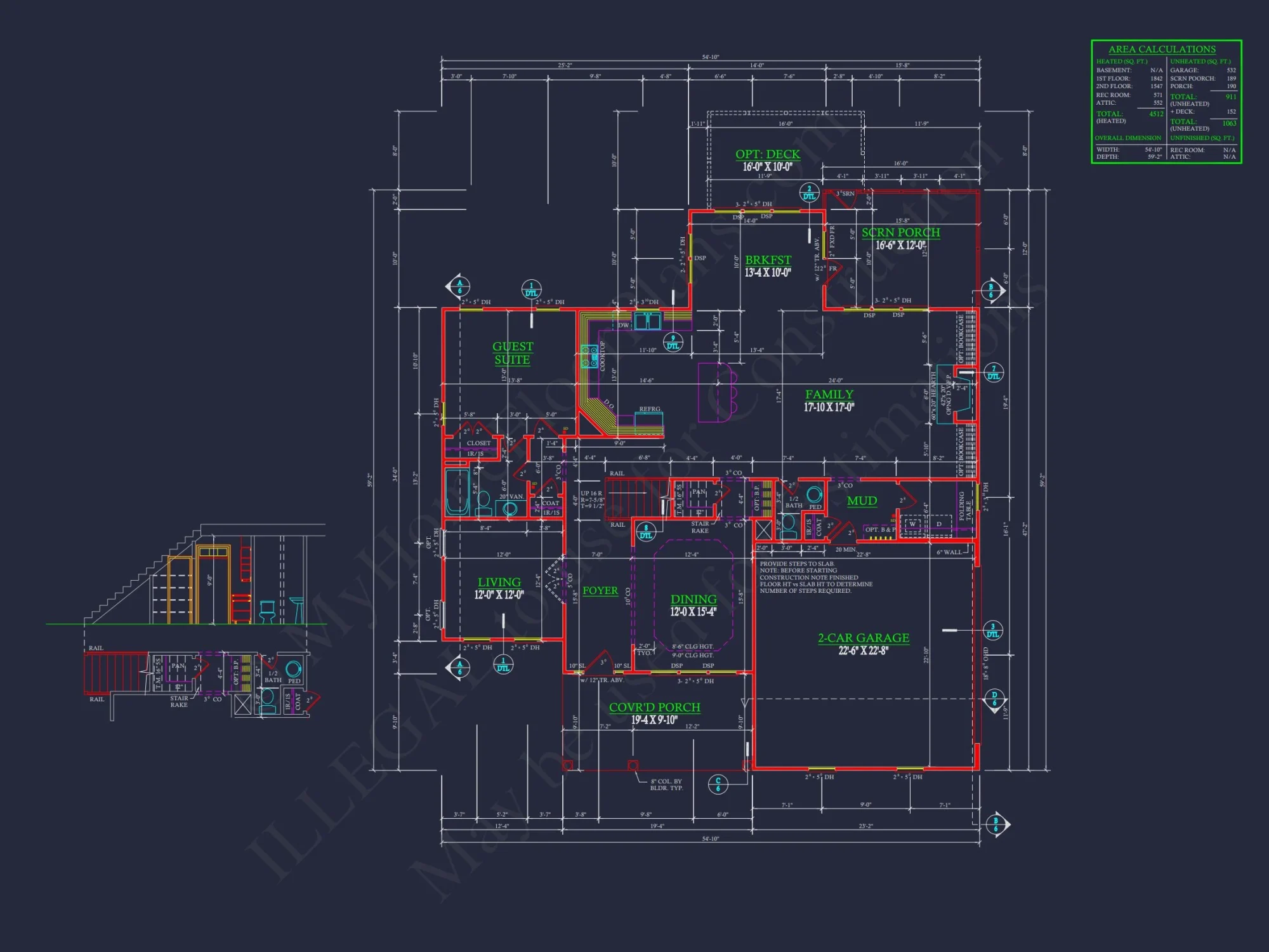 Spacious house Floor Plan with 4 Bedrooms & CAD Designs