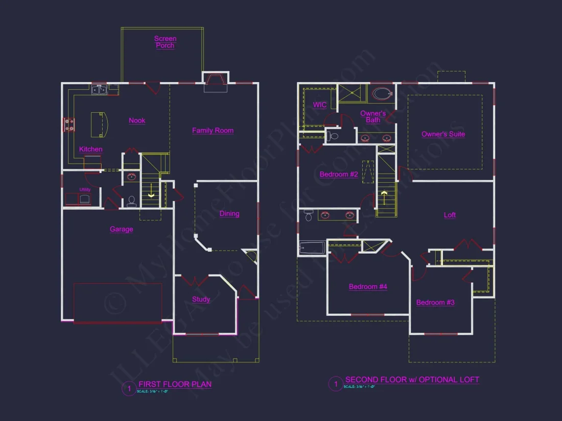 Modern Craftsman house Plan with Detailed Floor Plans and CAD Designs