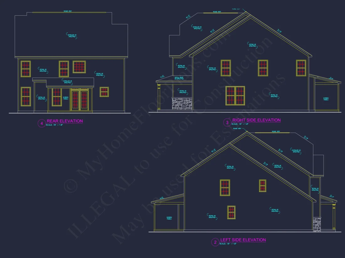Modern Craftsman house Plan with Detailed Floor Plans and CAD Designs