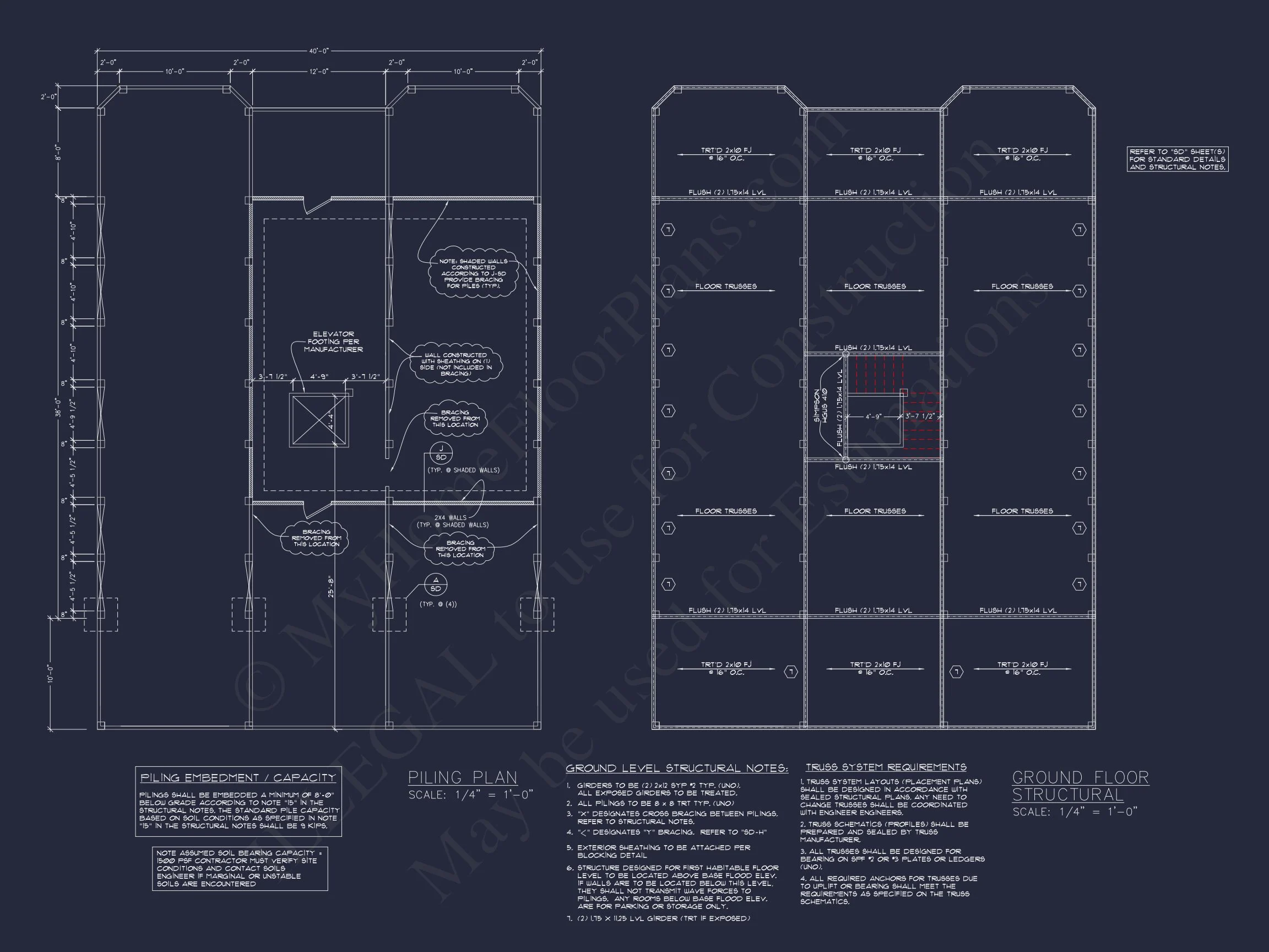 9-1604 HOUSE PLAN - Beach House Plan with Elevator: 4 Bed, 3.5 Bath Coastal Design 6 Beach house Plan with Elevator: 4 Bed, 3.5 Bath Coastal Design