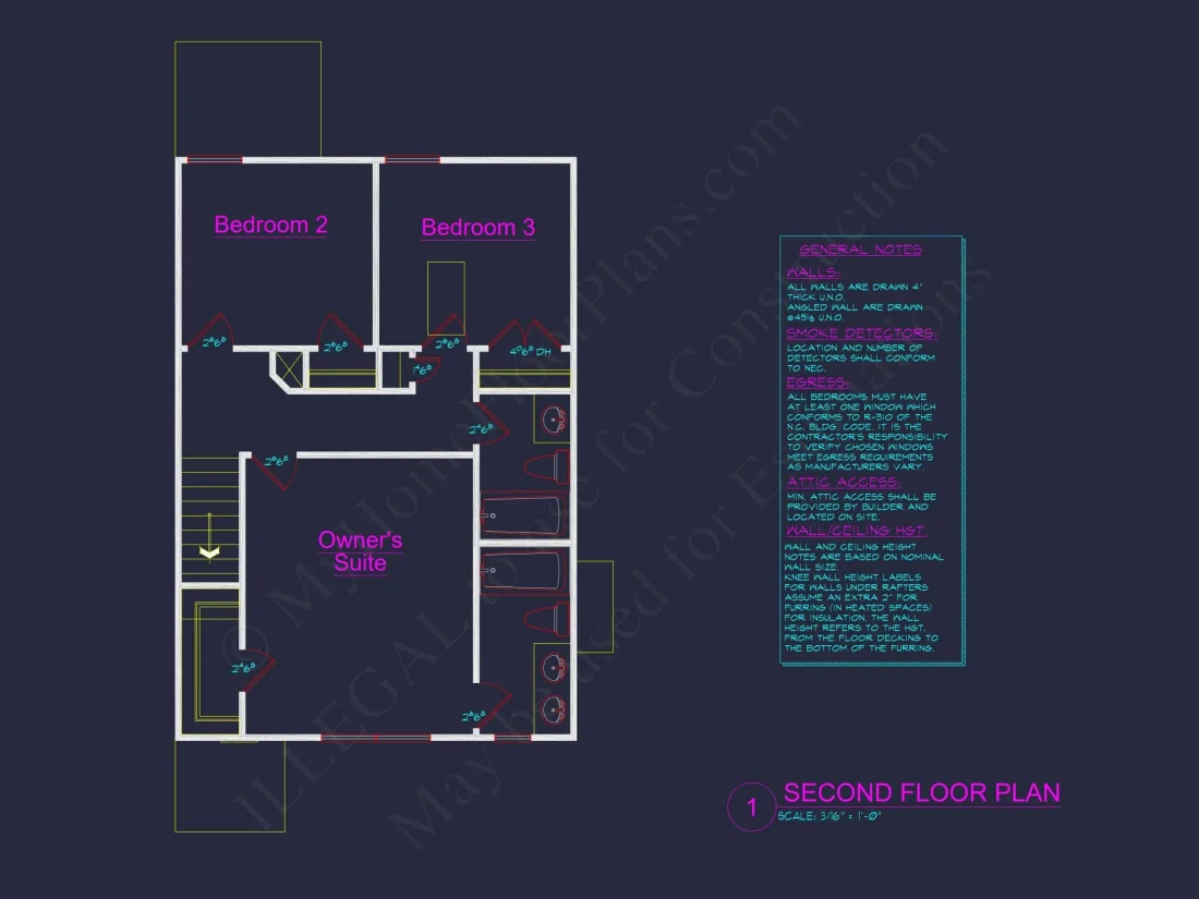 Modern 3-Bedroom house Plan with Open Floor Plan & Attic