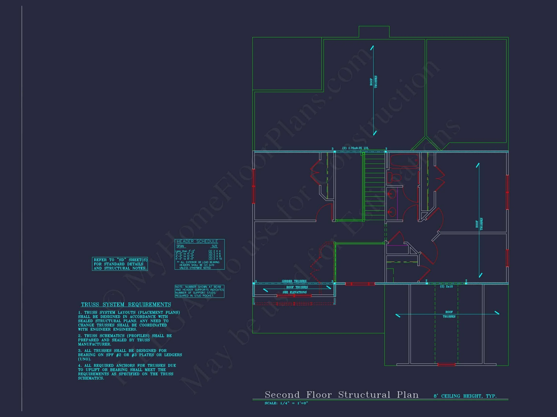 Modern Craftsman house Plan: Spacious Designs with 54'-0" Depth