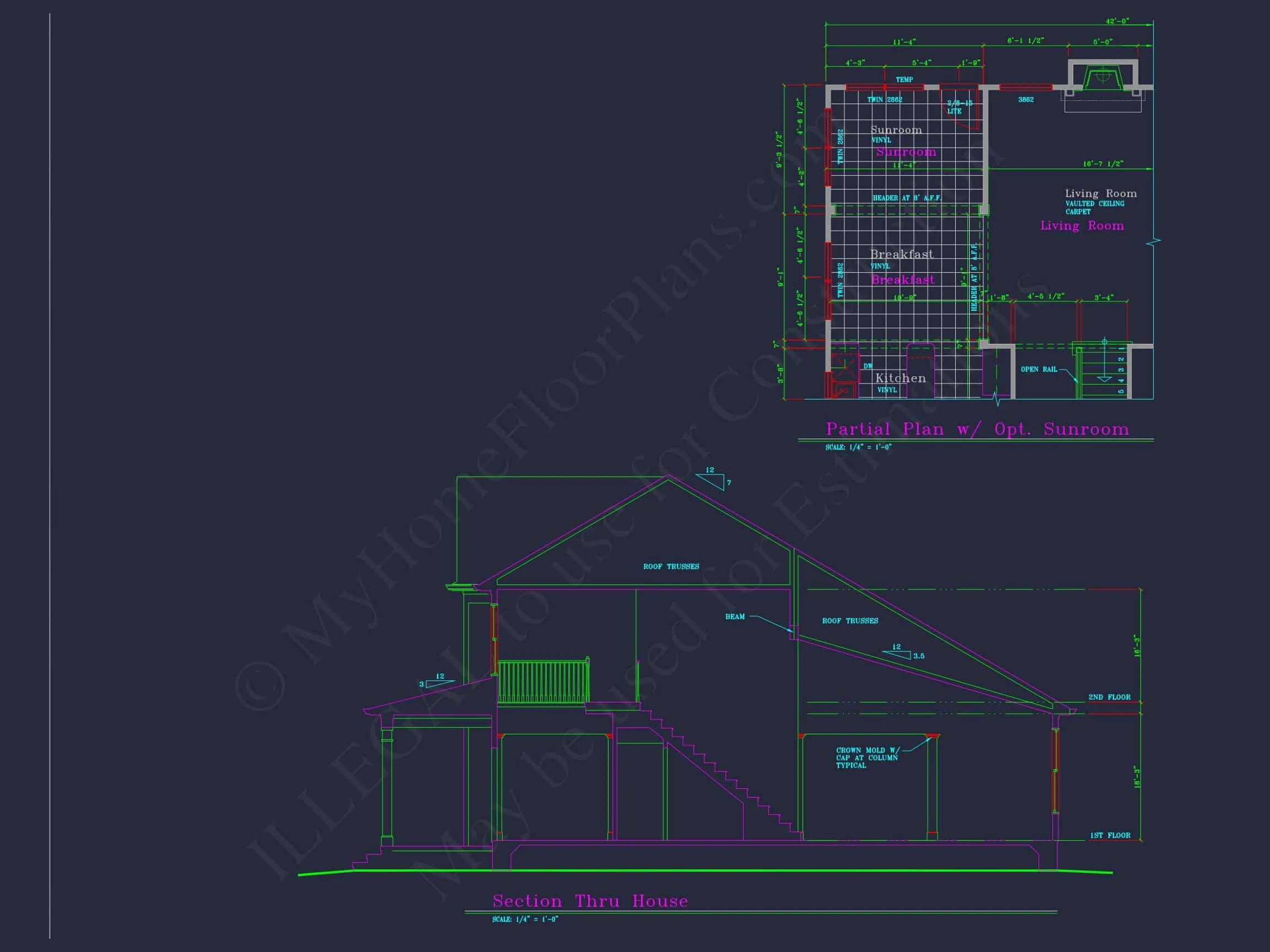 Modern Craftsman house Plan: Spacious Designs with 54'-0" Depth