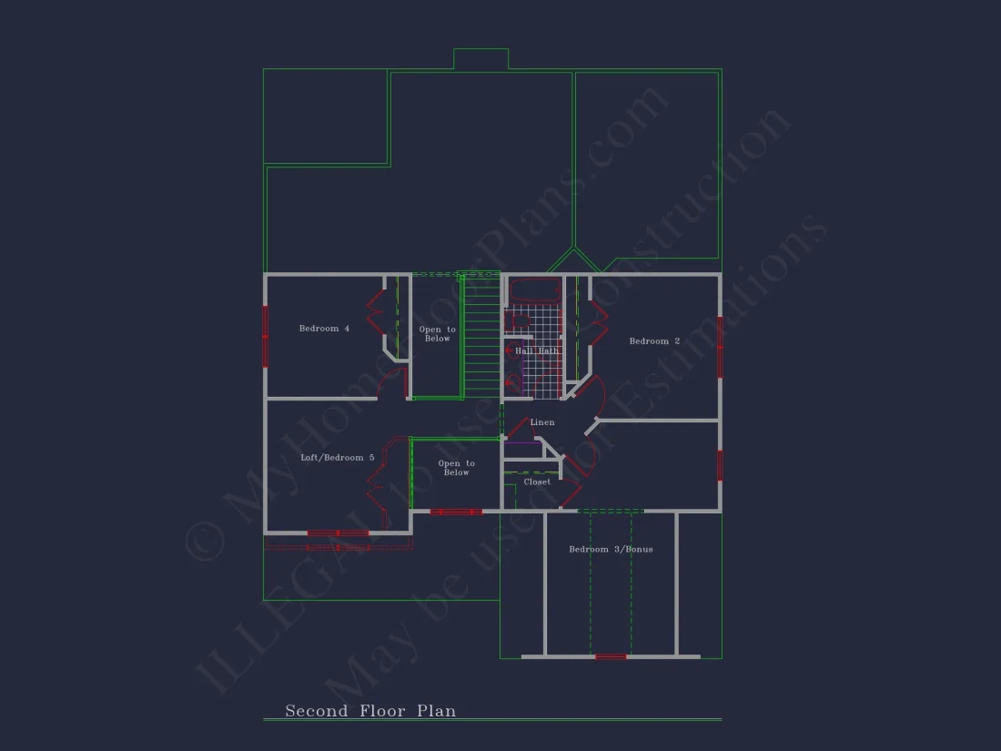 Modern Craftsman house Plan: Spacious Designs with 54'-0" Depth