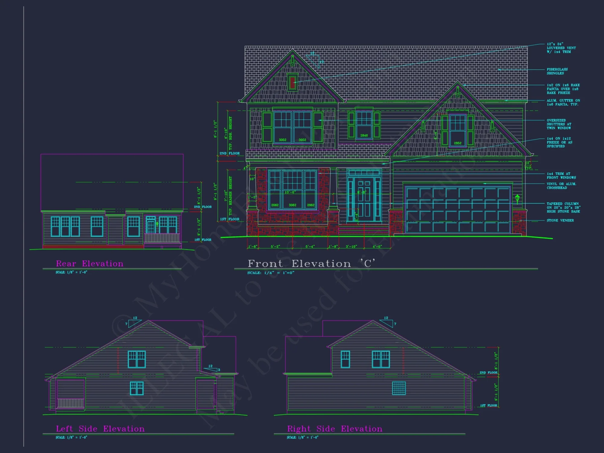 Modern Craftsman house Plan: Spacious Designs with 54'-0" Depth
