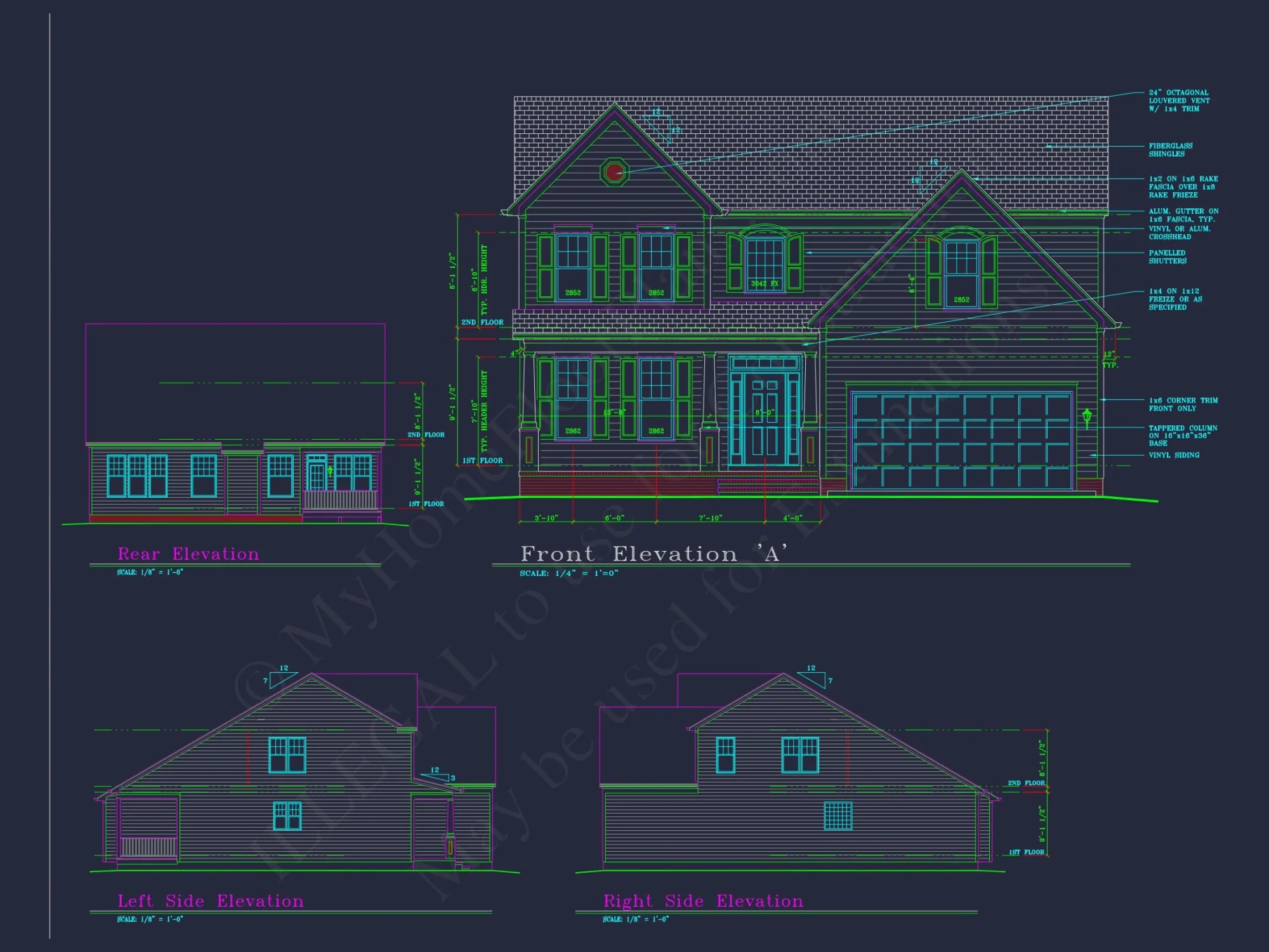 Modern Craftsman house Plan: Spacious Designs with 54'-0" Depth