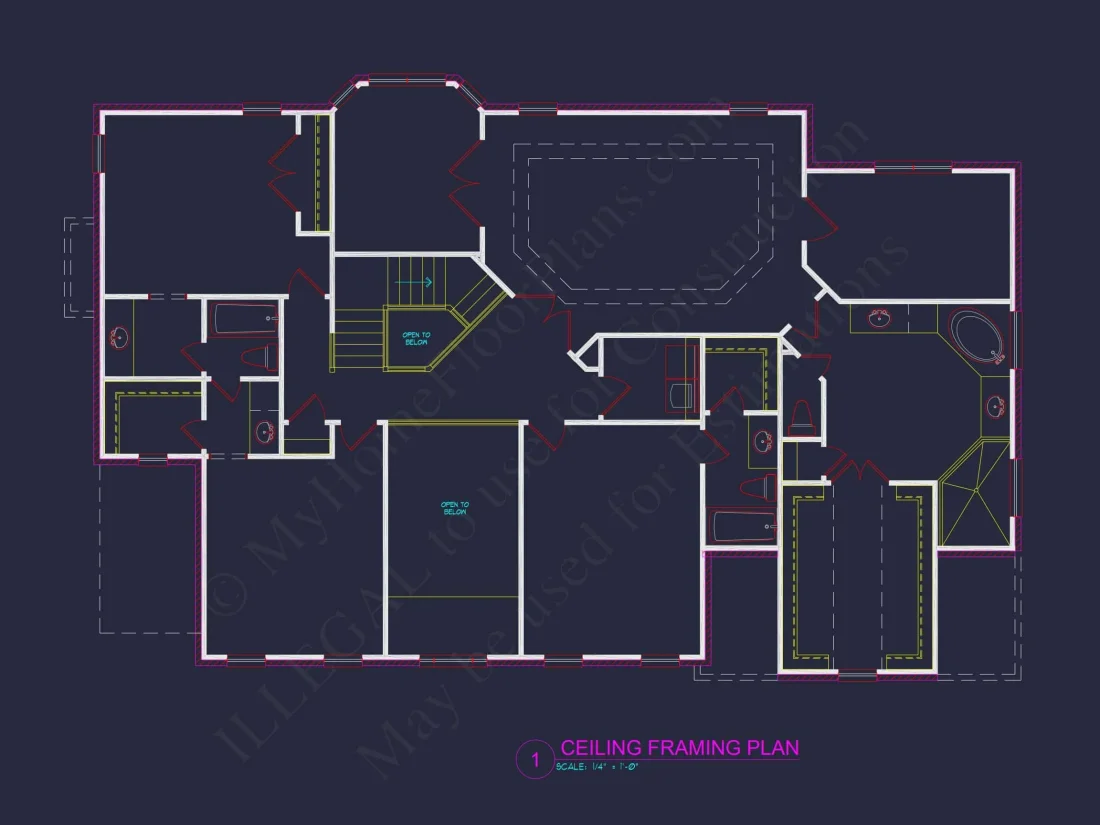 Traditional 4-Bedroom house Plan with 3-Car Garage (3490 Sq Ft)