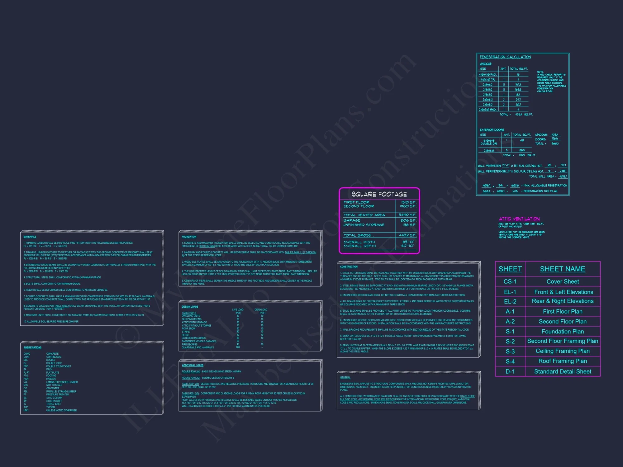 Traditional 4-Bedroom house Plan with 3-Car Garage (3490 Sq Ft)