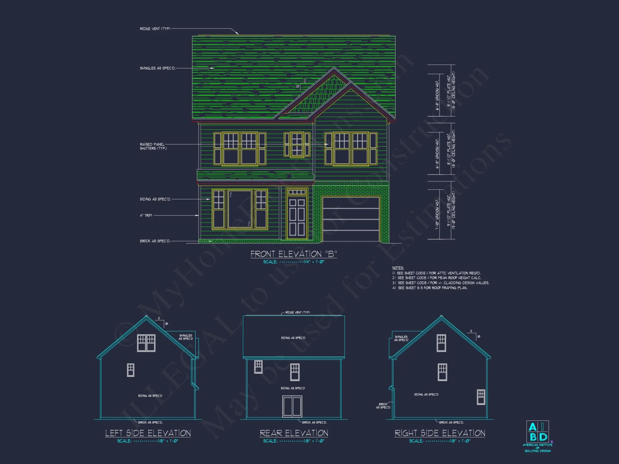Traditional 3-Bedroom house Plan with Garage - Blueprints & CAD Designs