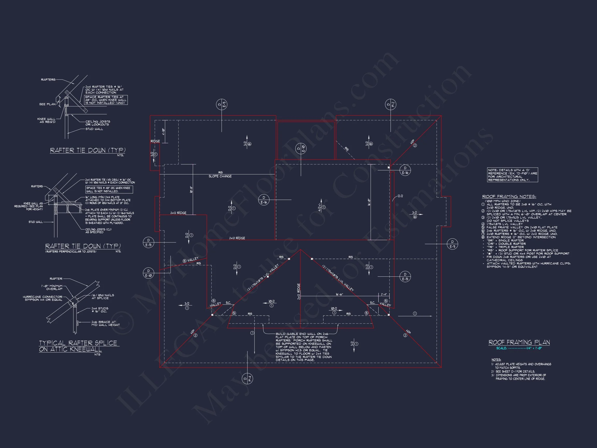 Craftsman house Plan with 2 Floors & Detailed CAD Designs