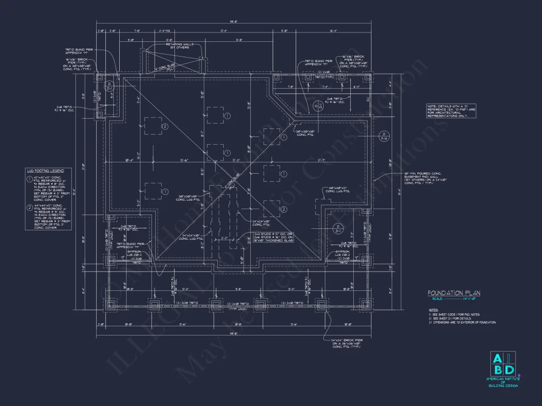 Craftsman house Plan with 2 Floors & Detailed CAD Designs