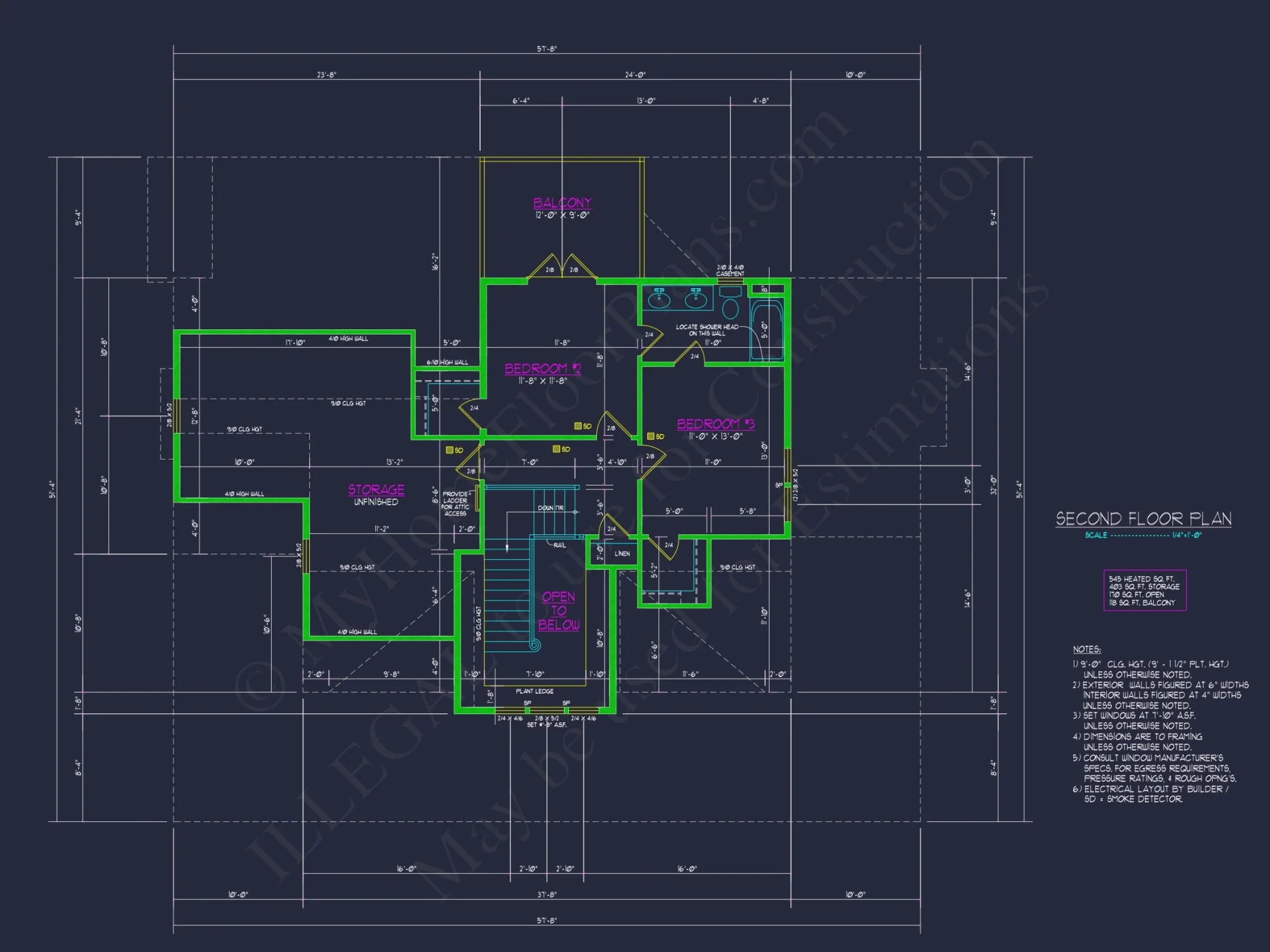 Craftsman house Plan with 2 Floors & Detailed CAD Designs