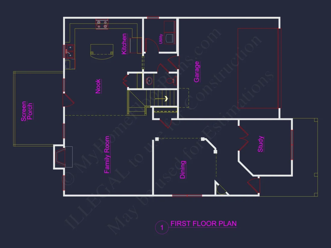 Spacious 4-Bedroom house Plan with CAD Blueprint Designs