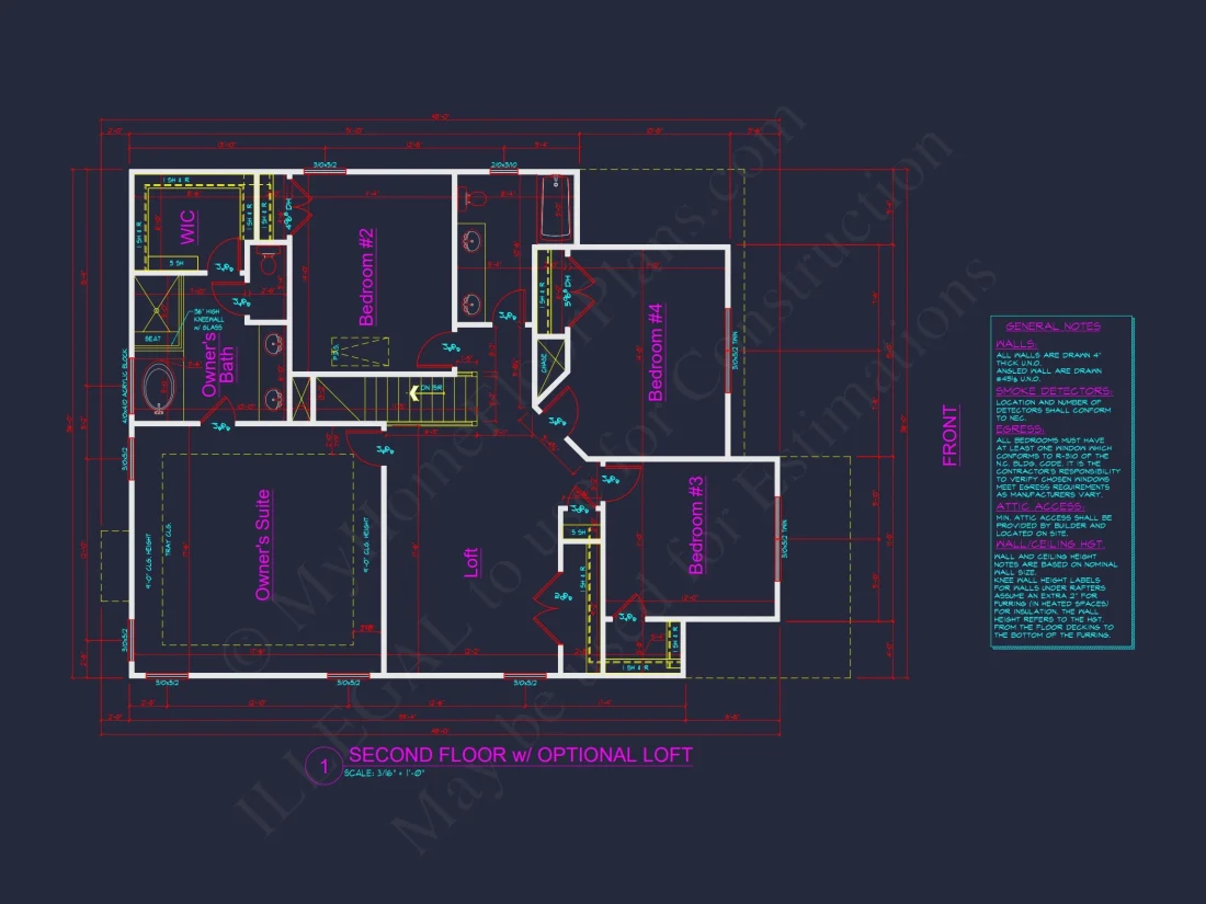Spacious 4-Bedroom house Plan with CAD Blueprint Designs