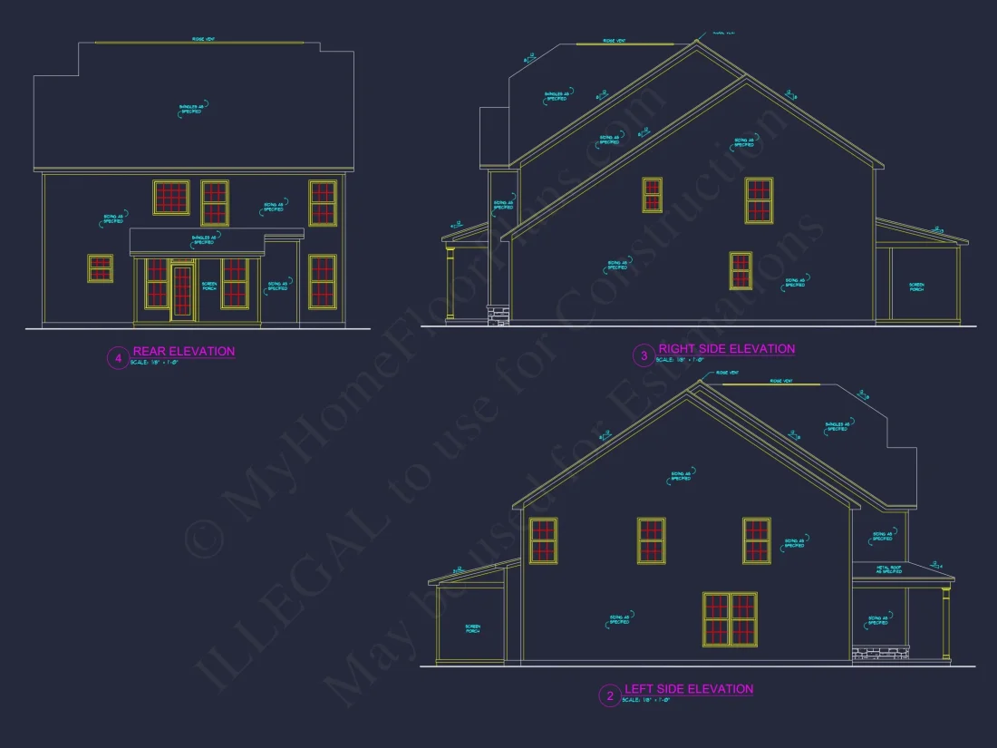 Spacious 4-Bedroom house Plan with CAD Blueprint Designs