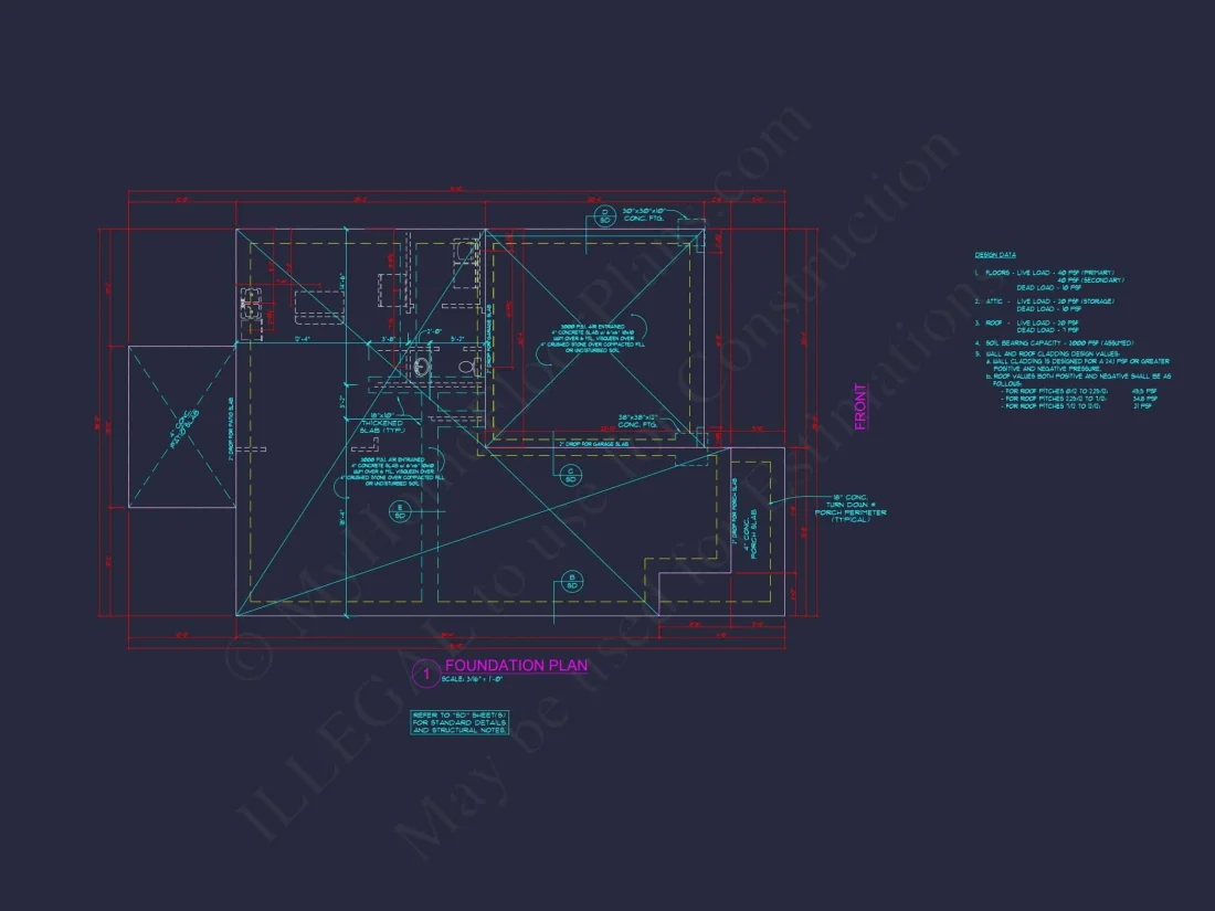 Modern Craftsman house Plan: Spacious CAD Architecture Blueprint
