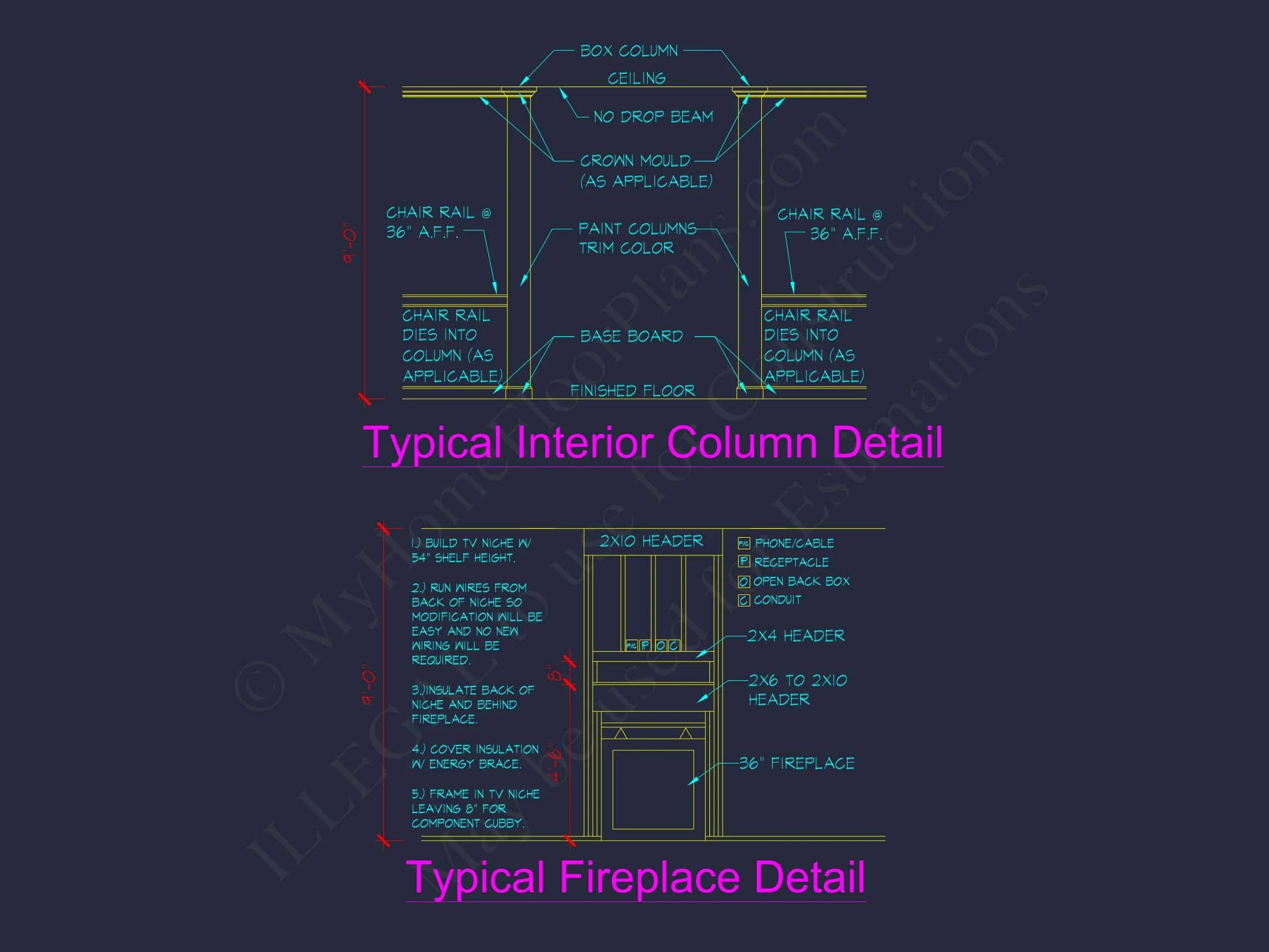 9-1202C HOUSE PLAN - Modern Craftsman house design offers 4 bedrooms, 3 bathrooms 7 Modern Craftsman house Plan: Spacious CAD Architecture Blueprint