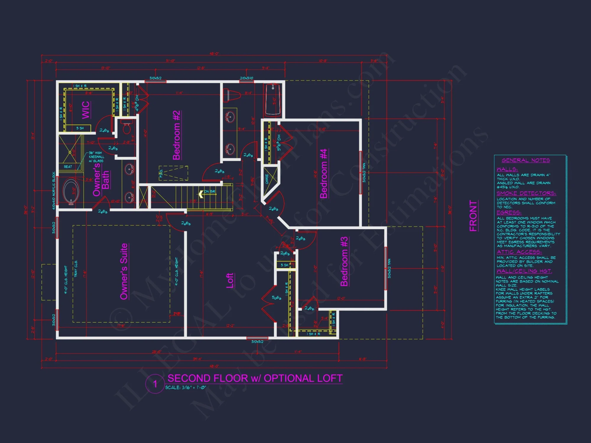 Modern Craftsman house Plan: Spacious CAD Architecture Blueprint