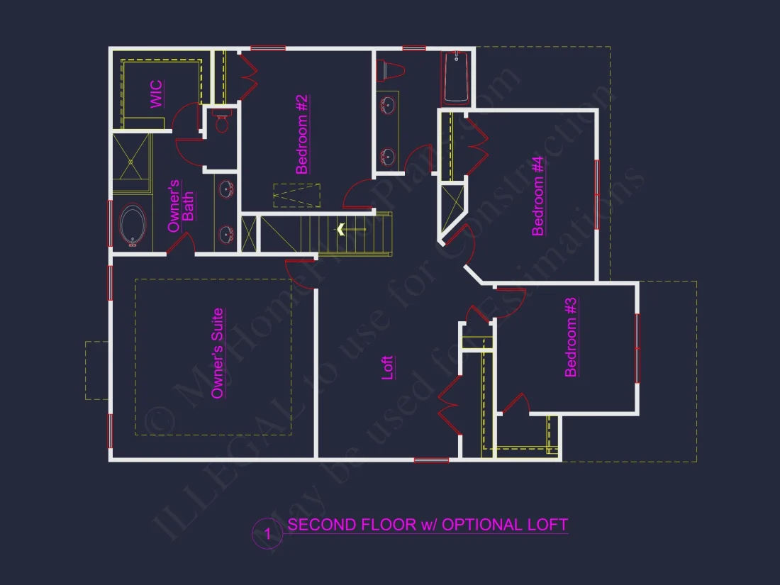 Modern Craftsman house Plan: Spacious CAD Architecture Blueprint
