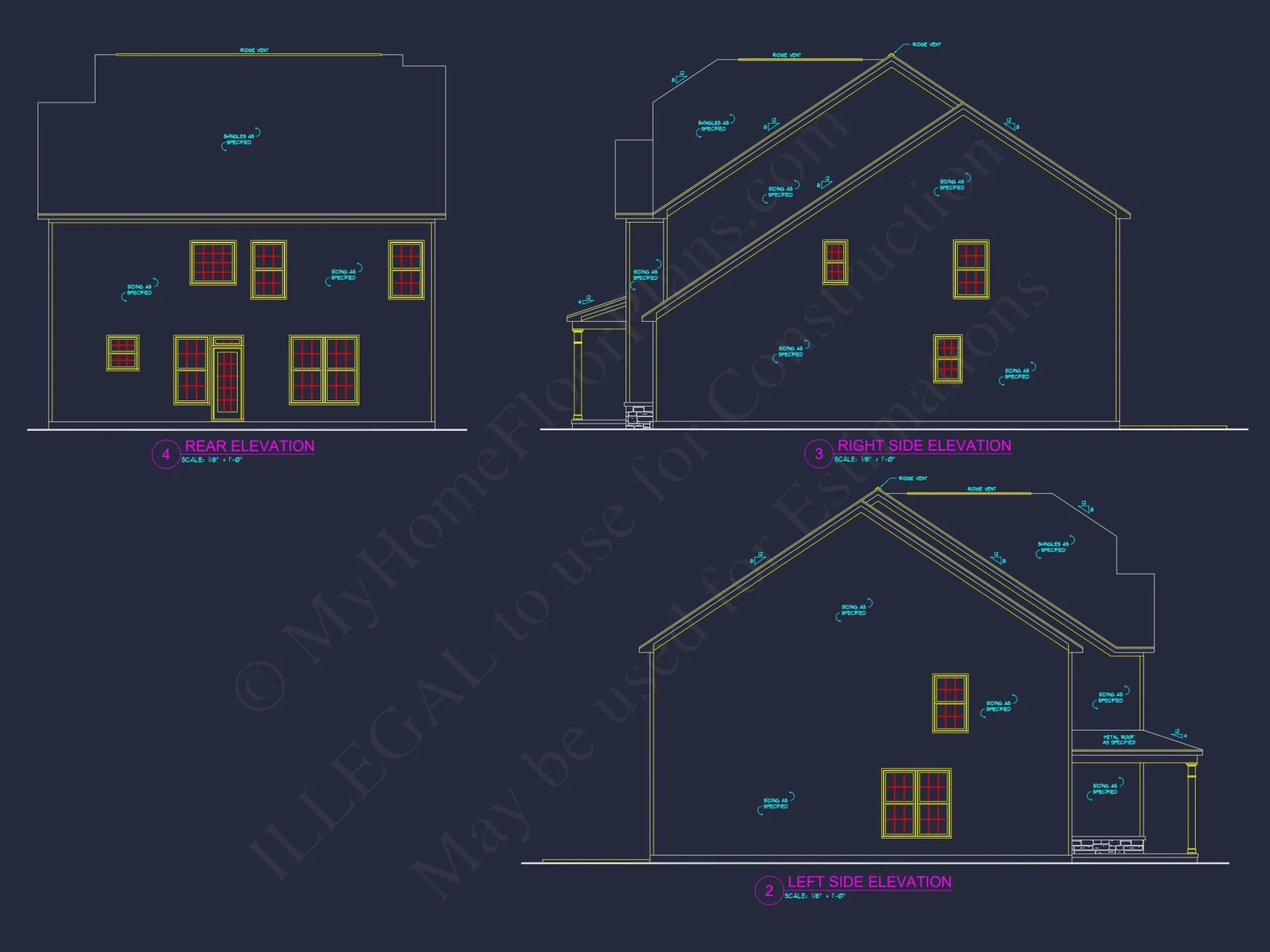 Modern Craftsman house Plan: Spacious CAD Architecture Blueprint